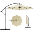 thumbnail image 1 of 10ft Cantilever Patio Umbrella – 360° Rotation, Easy Tilt & Crank, UV-Resistant Waterproof Polyester, 8 Sturdy Ribs, Windproof Outdoor Shade for Garden, Poolside, Lawn, Backyard – Beige, 1 of 8