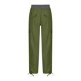 thumbnail image 3 of Jsaierl Womens Casual Loose Cargo Pants Elastic Waist Drawstring Plus Size Pants Comfy Adjustable Leg Opening Straight Leg Pants with Pockets, 3 of 6