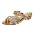 thumbnail image 4 of Cameland Women's Summer New Rhinestone Color Diamond One Line Thick Sole Fashion Wedge Sandals, 4 of 8