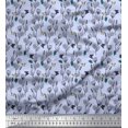 thumbnail image 1 of Soimoi Blue Poly Georgette Fabric Insect & Floral Artistic Fabric Prints by Yard 52 Inch Wide, 1 of 3