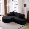 thumbnail image 1 of MELLCOM 93'' Modular Sectional Boneless Sofa, L Shaped Cloud Couches with Memory Foam Seating＆Wide Armrest Design, Sofa Couch for Living Room, Bedroom, No Assembly Required (Black, Left Hand Facing), 1 of 5