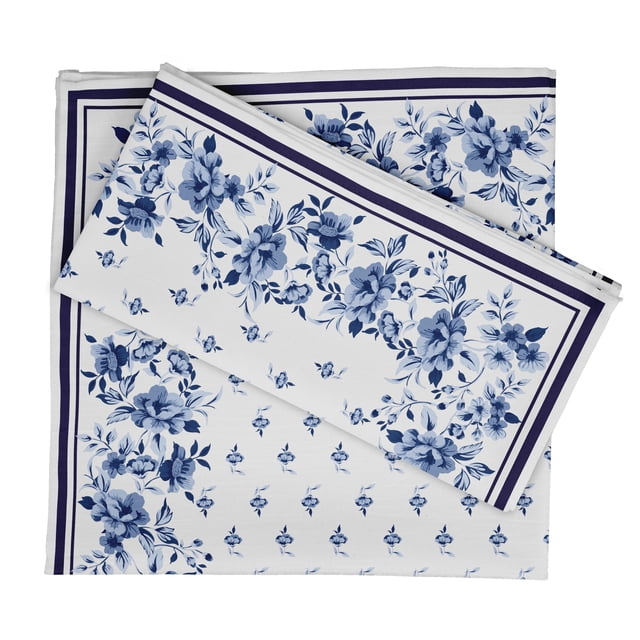 Vargottam Collection de Luxe Linge de Table Décor Serviette en Coton Tissu Imprimé Serviettes Réutilisables Ensemble de 4, 20 X 20 - Floral Aquarelle Monochrome