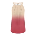 thumbnail image 3 of Timegard Womens Tank Tops Gradient Color Crew Neck Back Button Ruched Casual Sleeveless Tops Blouses, 3 of 3