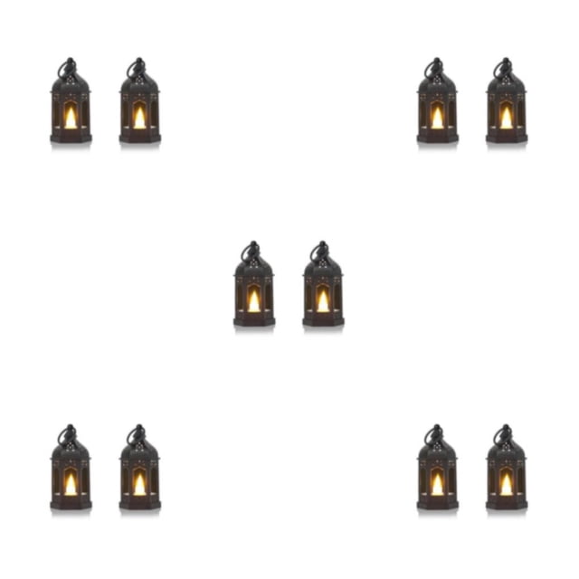 Baohd 2pack/lot Small Lanterns Decorative Cozy Atmosphere In Any Space Christmas Centerpieces For Tables Black Lanterns How black-2PCS 5Set