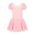 thumbnail image 1 of Oyolan Robe Tutu à Manches Courtes à Volants pour Filles, Vêtements de Danse Ballet Basiques Rose 7-8, 1 of 7