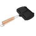 thumbnail image 4 of Moule à Sandwichs, Poêle à Sandwichs Grillés Antiadhésifs En Alliage D'aluminium Et Poêle à Panini Avec Bois Massif Pour le Camping De Cuisine à Domicile, 4 of 14