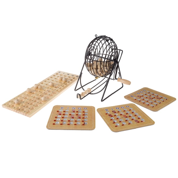 Jeu de Bingo de Luxe avec Accessoires, Toupie à Balles en Métal, Balles de Bingo en Bois et Cartes de Bingo à Plateau et Volet pour Adultes, Garçons et Filles par Hey! Play!