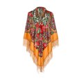 thumbnail image 1 of RXIRUCGD Foulard Imprimée Style Ethnique pour Femmes avec Franges, Jaune, Taille : 160, 1 of 2