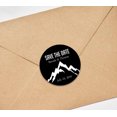 thumbnail image 3 of Darling Souvenir Round 45 Pcs Snowy Mountain Save The Date Stickers Personalized Bride Groom Names And Date Envelope Seals - Black, 3 of 4