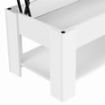 thumbnail image 3 of Yaheetech Table Basse Moderne à Plateau Relevable avec Compartiment Caché et Rangement pour Salon, Blanc, 3 of 7