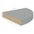 thumbnail image 4 of vidaXL Floating Corner Shelf Grey 25x25x3.8 cm MDF, 4 of 4