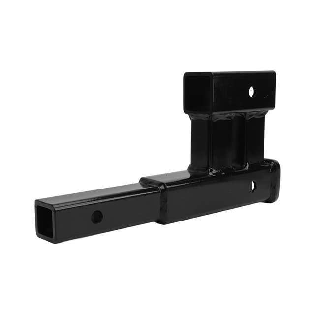 Adaptateur d'Attelage Double, Adaptateur d'Attelage de Remorque Rouille Portable 2 Pouces Revêtement en Poudre Noire en Acier Allié pour RV