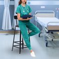 thumbnail image 3 of Milaget Women Uniform Scrub Set Nurse Uniform Durable V Neck Machine Washable Breathable M, 3 of 5