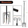 thumbnail image 4 of Costway 10ft String Light Poles 2 Pack Outdoor Metal Poles w/Top Arc Hook & 5-Prong Base, 4 of 9
