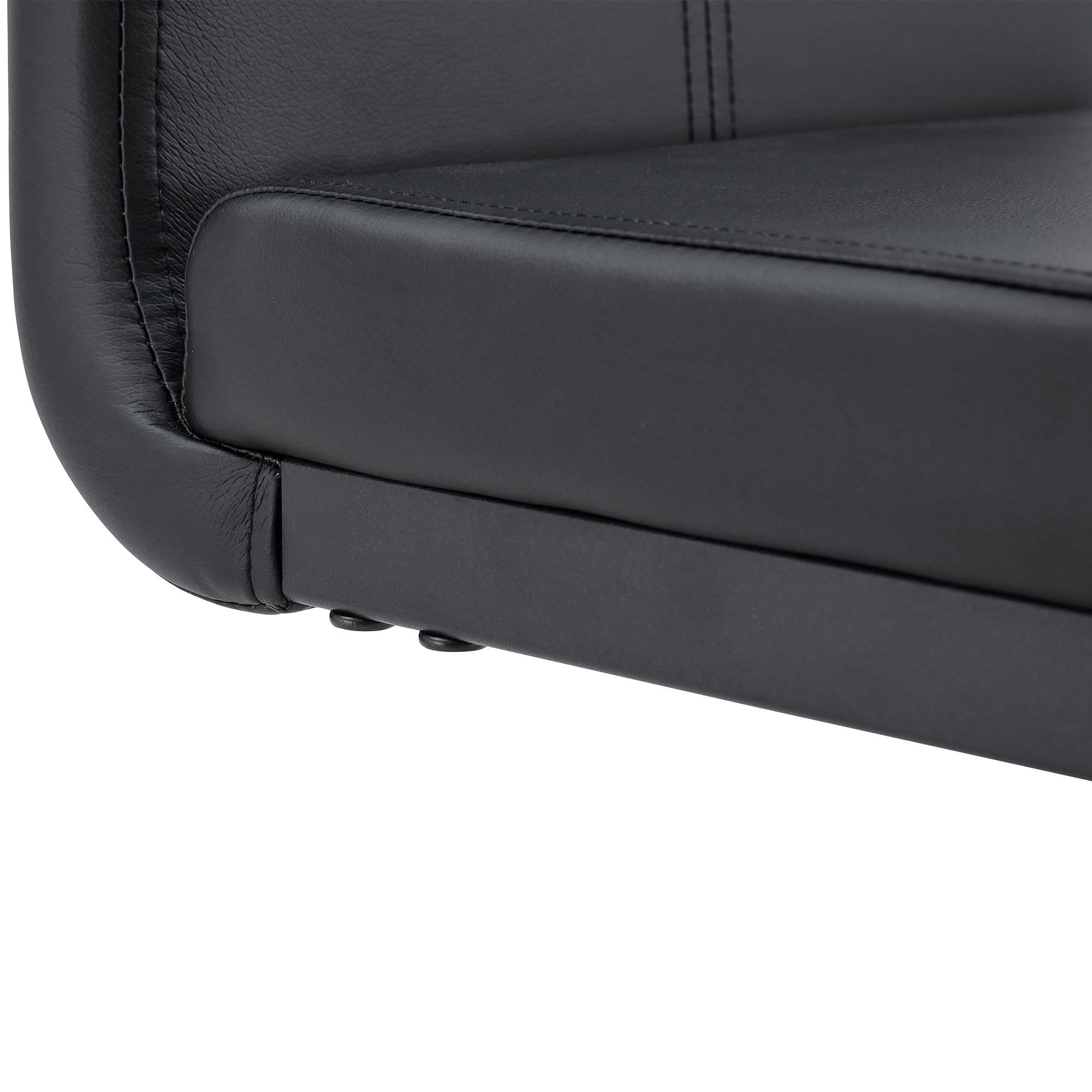 Noble House Ensemble de 2 tabourets de bar moderne, cuir PU noir avec cadre métallique, dossier ergonomique de 38" et pieds antidérapants, noir