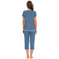 thumbnail image 4 of MINTLIMIT Ensembles de Pyjama Unis pour Femmes, Hauts à Manches Courtes et Pantalons Capri, 4 of 5