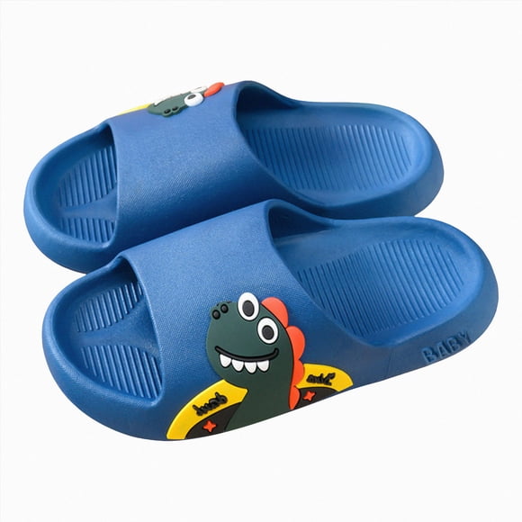 Ymyiu Shower Shoes Kids Non Slip Kids Slippers Sandals for Boys Girls Quick Drying Bathroom Shower Sandals Summer Beach Pool Slippers Thick Sole Non-Slip Size 11(Blue, Little Kids 11)