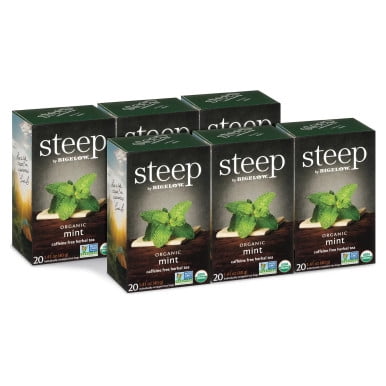 Steep By Bigelow Organic Mint Herbal Refreshing Tea Bags - 20-Count(6/CASE)