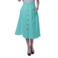 thumbnail image 1 of Moomaya Womens Below Knee Length A-Line Skirt Front Button Casual Skirt w/ Pockets, 1 of 6