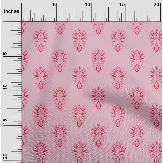 oneOone Polyester Lycra Fabric Floral Block Print Fabric By The Yard 56 Inch Wide