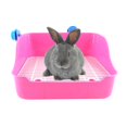 thumbnail image 4 of GROWTH TANK Rabbit Litter Box Pet Toilet Cage Trainer Corner Potty Cleaning Tool for Guinea, Pink, 4 of 9