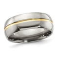 thumbnail image 1 of Bague Alliance pour Homme en Titane avec Incrustation Plaquée Jaune (8,00 mm), 1 of 4