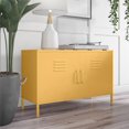 thumbnail image 1 of Novogratz Cache 2 Door Wide Metal Locker Accent Storage Cabinet, Yellow, 1 of 8