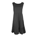 thumbnail image 2 of B91xZ Robes d'Été pour Femmes 2024 Décontractées à Col en V Sans Manches Robe Maxi Ceinturée Longue Fluide Robes d'Invitée de Mariage, Gris Foncé S, 2 of 4