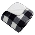 thumbnail image 2 of HOMETRENDS Black Checker Faux Shearling Blanket, Queen, 2 of 3