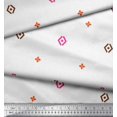 thumbnail image 2 of Soimoi Brown Poly Georgette Fabric Butidar Jamdani Printed Fabric 1 Yard 52 Inch Wide, 2 of 2