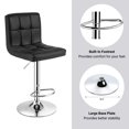 thumbnail image 3 of Bronte Living Leatherette Bar Stool 360 Swivel, Adjustable Height 24" to 33" Mid-Backrest, with Hard Floor Protection Rubber Band - Series Clementine - Set of 2, 3 of 9
