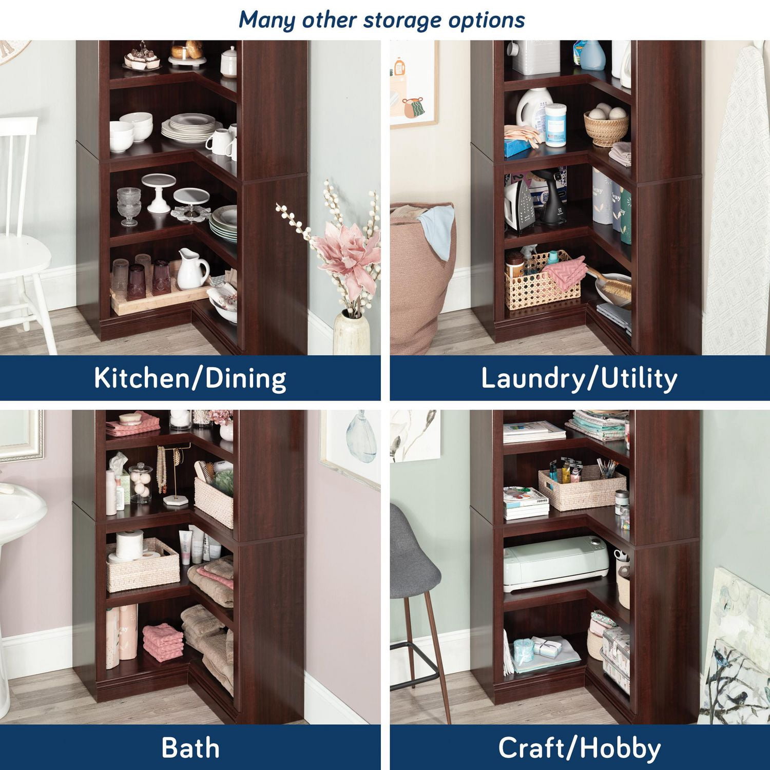 Sauder Select Corner Bookcase, Select Cherry Finish