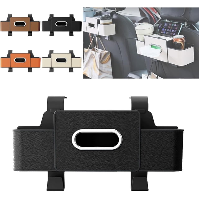 Car Organizers and Storage Box, 4 In 1 Multifunctional Car Organizers and Storage Back Seat for Hold Phone, Drinks, Handbag, Universal Fit for Suv/Sedan (Black)