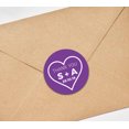 thumbnail image 3 of Darling Souvenir Round 45 Pieces Heart Thank You Stickers Personalized Bride Groom Initials And Date Envelope Seals-Violet, 3 of 4