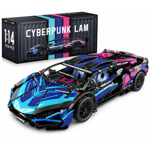 Tradeopia Cyberpunk Super Car Building Block Set, 1314-Piece Sports Car Model Construction Kit