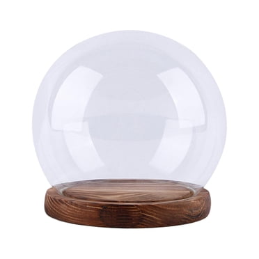 GUOOL Cloche en Verre Dôme Vitrine Centre de Table Maison Rond Cloche en Verre Boule Pot Dôme 15cm