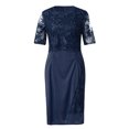 thumbnail image 3 of SMihono Robe d'Été pour Femmes Grande Taille Mode Dentelle Élégante Robe de Mère de la Mariée Longueur Genou Grande Taille, 3 of 5