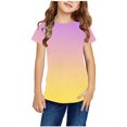 thumbnail image 2 of Plebaso T-Shirt à Manches Courtes pour Bébés Garçons Filles, Couleur Dégradée, Col Rond, Haut, Vêtements d'Été pour Bébé, 2 of 3