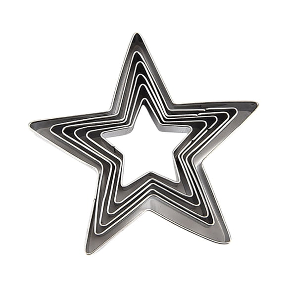 Stainless Steel Vegetable Cutter Star Diy Baking Tools Stainless Steel Cake Printing and Cutting Die Five-Pointed Star Curtain Circle