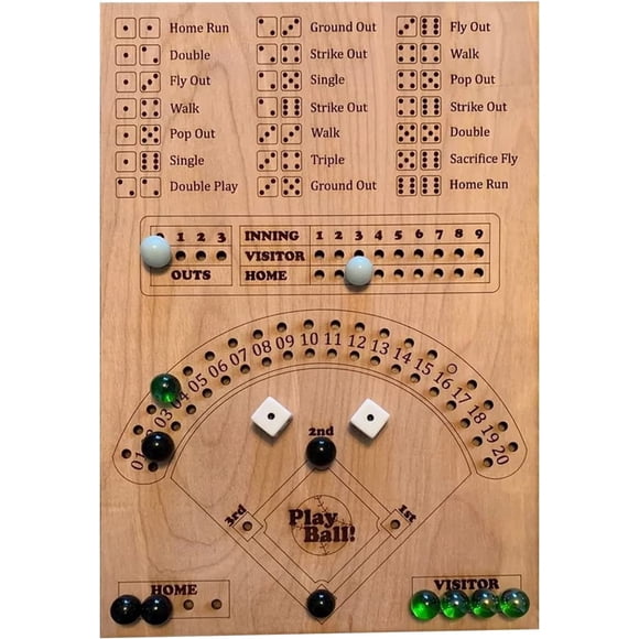 Hweilai Wooden board Game - Fun baseball pinball game for family game night
