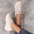 thumbnail image 3 of Chaussures Orthopédiques à Semelle Compensée pour Femmes 2025 en Cuir à Fermeture Éclair pour Soins Infirmiers, Espadrilles Basses Mode Automne, 3 of 6