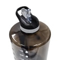 thumbnail image 2 of Mainstays Black 3.78 Litres Plastic Time Marker Straw & Handle Water Bottle, Leak Proof Jug, 1 Piece, 2 of 5
