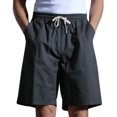 thumbnail image 1 of Birdeem Mens Solid Fashion Casual Cotton Drawstring Elastic Waist Half Shorts Pants, 1 of 12