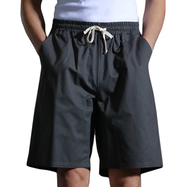 Birdeem Mens Solid Fashion Casual Cotton Drawstring Elastic Waist Half Shorts Pants