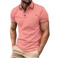 thumbnail image 4 of Jovati Chemise Décontractée à Manches Courtes à Col Rabattu pour Hommes, Tissu en Polyester, Coupe Confortable Respirante, Design Uni, Lavable à la Machine, Épaisseur Standard, 4 of 5