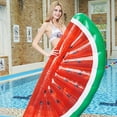 thumbnail image 3 of AMERTEER Giant Inflatable 70 x 35 Inch Watermelon Island Summer Swimming Pool Float Raft, 3 of 11