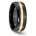 thumbnail image 4 of Ceramic Black with 14k Inlay 8mm Polished Band Ring 13 Size, 4 of 6