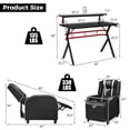 thumbnail image 3 of Costway Gaming Desk & Chair Set 48" Computer Desk & Massage Recliner Chair Black + White, 3 of 3