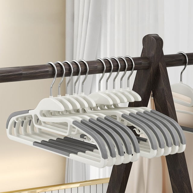 EGNMCR Household Non Slip Non Marking Corner Drying Rack Fish Mouth Opening Clothes Hangers Dry And Wet Use Does Not Hurt The Collar Plastic Hanger