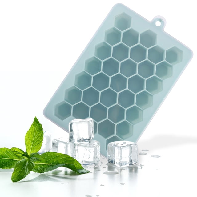 RKSTN Kitchen Utensils Ice Cube-Tray Mould With Lid Honeycomb Shape 33 Grids Food Safe Grade Silicone Kitchen Utensils